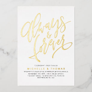 Modern Simple Always And Forever Script Wedding