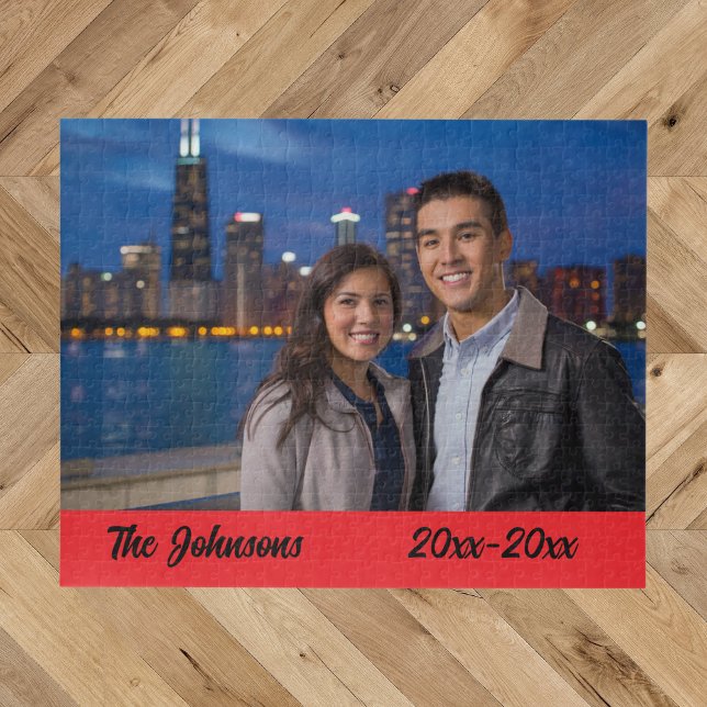 Modern Simple Anniversary Photo Jigsaw Puzzle (Creator Uploaded)