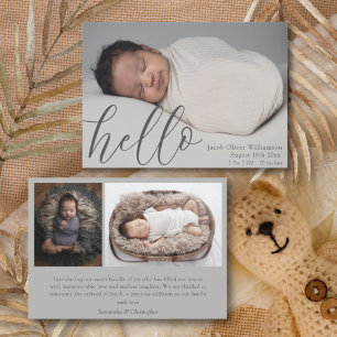 Modern Simple Baby Photo Announcement