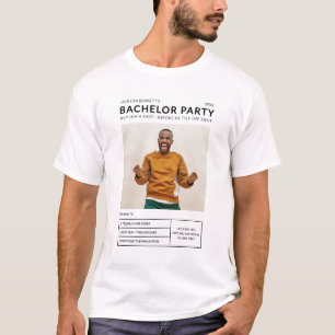 Modern Simple Bachelor Party Photo Fun Facts T-Shirt