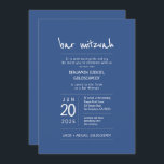 Modern   Simple Bar Mitzvah Invitation<br><div class="desc">Composed of playful script and san serif typography; All against a backdrop of blue background. 

This is designed by Select Party Supplies,  exclusive for Zazzle.

Available here:
http://www.zazzle.com/selectpartysupplies</div>