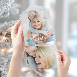 Modern Simple Be Merry Typography 1 Photo All In One Invitation