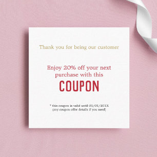 Modern Simple Beauty Salon Thank You Coupon