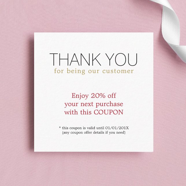 Modern Simple Beauty Salon Thank You Coupon (Creator Uploaded)