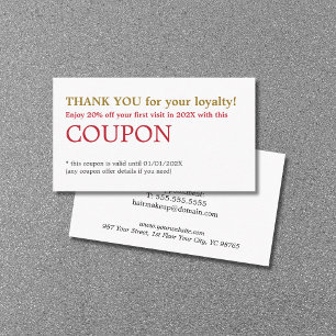 Modern Simple Beauty Salon Thank You Coupon
