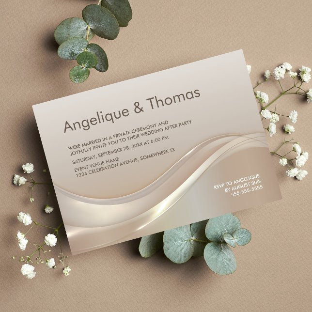 Modern Simple Beige Wedding Reception Invitation (Creator Uploaded)