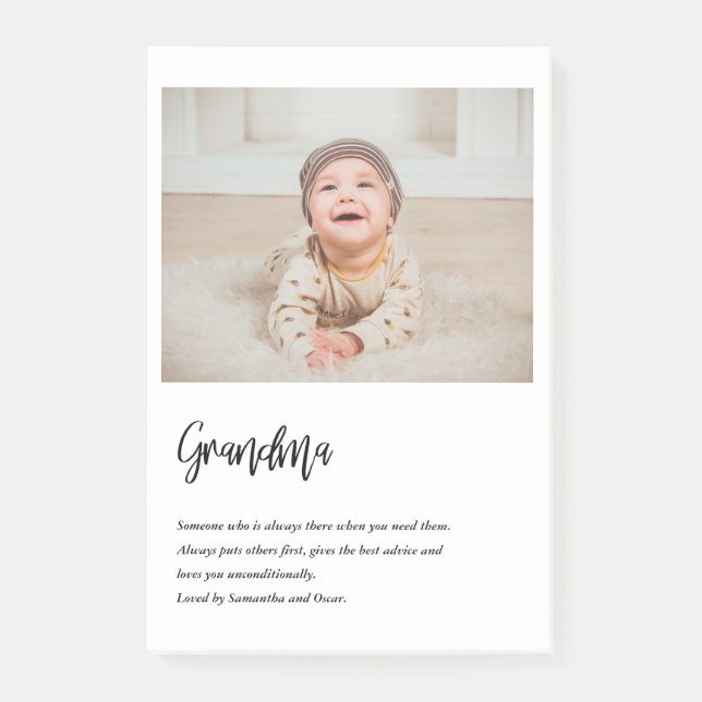 Modern Simple Best Grandma Ever Best Beauty Gift Post-it Notes (Front)