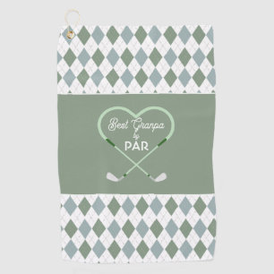 Modern Simple Best Granpa by Par Men Golf Towel