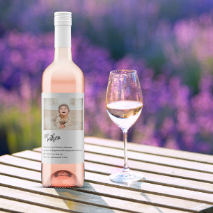 Modern Simple Best Mother Ever Best Beauty Gift Wine Label