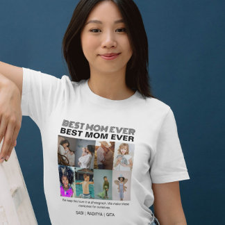 Modern Simple Best Mum Ever 8 Photo T-Shirt