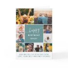 Modern simple birthday teal 10 photo collage grid