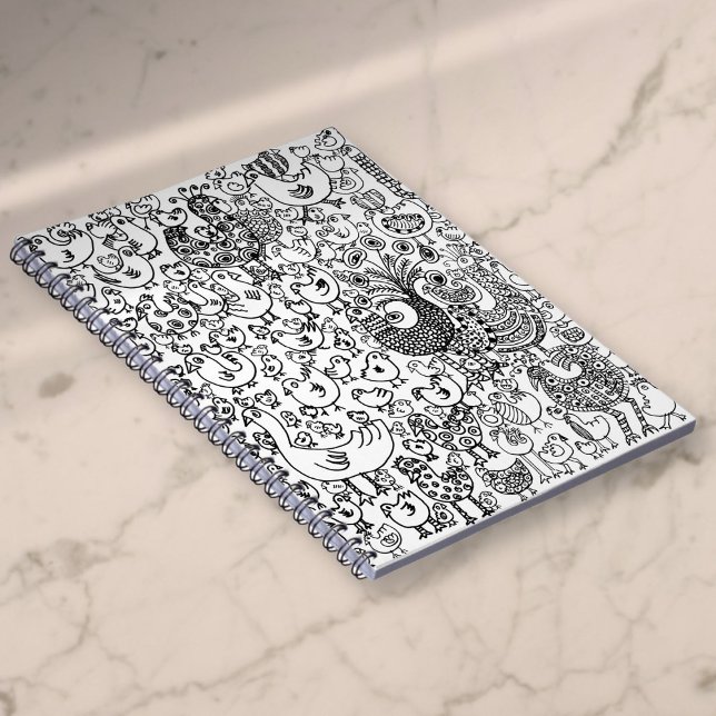 Modern Simple Black and White Birds Pattern Notebook (Modern Simple Black and White Birds Pattern Notebook)