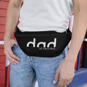 Modern Simple Black and White Dad Bum Bags