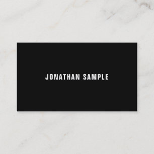 Modern Simple Black And White Elegant Plain Luxury Business Card