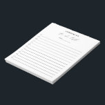 Modern Simple Black and White Elegant To Do List Notepad<br><div class="desc">Modern black and white notepad featuring a simple layout with " to do list " in an elegant and chic calligraphy along with your name,  a line for the date and a checklist.</div>