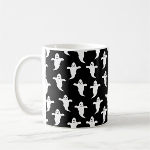 Modern Simple Black and White Ghosts Halloween Coffee Mug