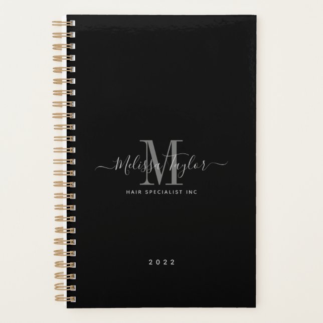 Modern Simple Black and White Handwritten Script Planner (Front)