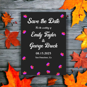 Modern Simple Black And White Rustic Fall Wedding Save The Date