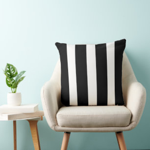Modern simple black and white vertical stripes  cushion
