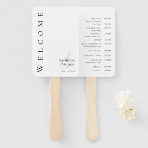 Modern Simple Black and White-Wedding- Hand Fan