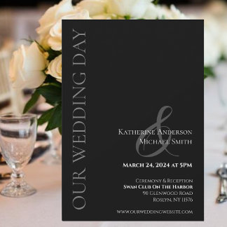 Modern Simple Black and White Wedding- Invitation