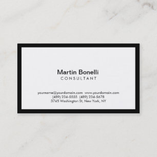 Modern Simple Black Border White Business Card