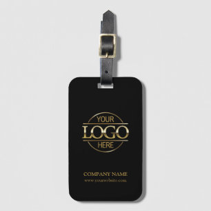 Modern Simple Black Business Logo Employee Travel Luggage Tag
