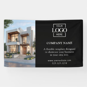 Modern Simple Black Business Logo Professional Banner