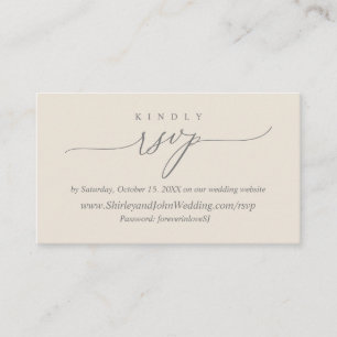 Modern Simple Black Calligraphy, Online RSVP Enclosure Card