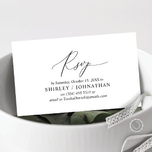 Modern Simple Black Calligraphy, Wedding RSVP Enclosure Card