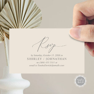 Modern Simple Black Calligraphy, Wedding RSVP Enclosure Card