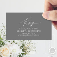 Modern Simple Black Calligraphy, Wedding RSVP