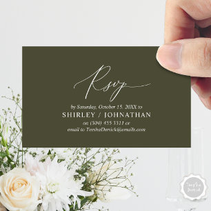 Modern Simple Black Calligraphy, Wedding RSVP Enclosure Card