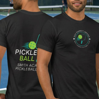 Modern Simple Black Green Pickleball Sports Club T-Shirt