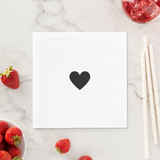 Modern Simple Black Heart Napkin (Insitu)