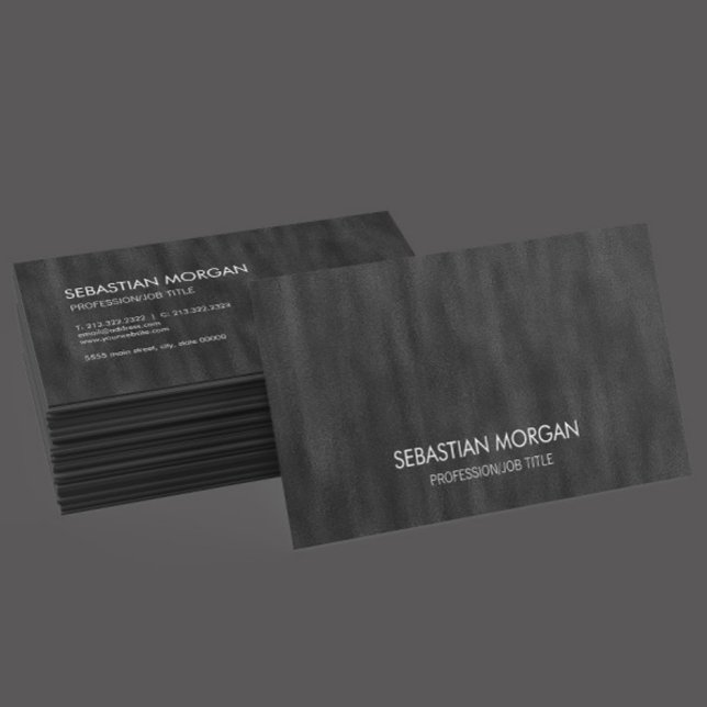 Modern Simple Black Minimalist Textured Business Card (Creator Uploaded)