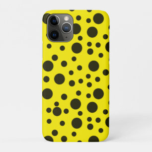 Modern Simple Black polka dot yellow pattern iPhone 11 Pro Case