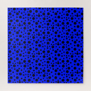 Modern Simple Black polka dot yellow pattern Jigsaw Puzzle