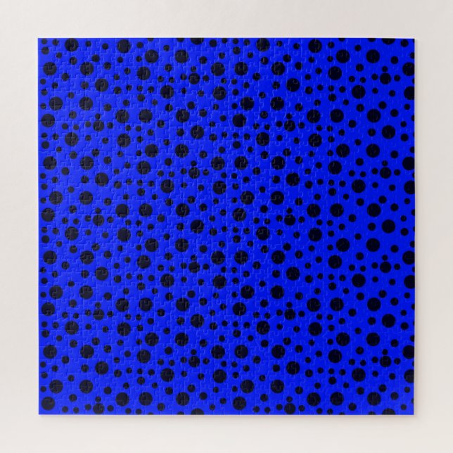 Modern Simple Black polka dot yellow pattern Jigsaw Puzzle (Vertical)