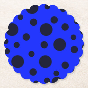 Modern Simple Black polka dot yellow pattern Paper Coaster