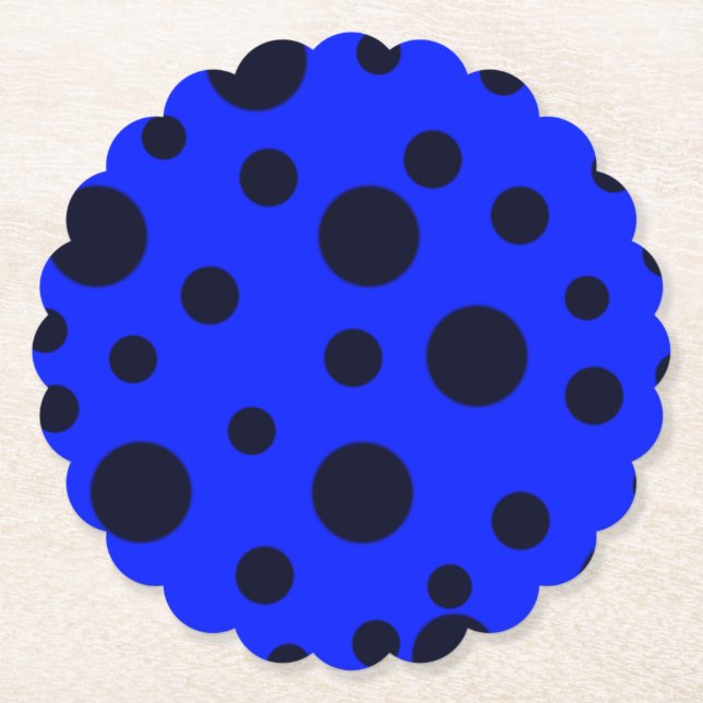 Modern Simple Black polka dot yellow pattern Paper Coaster (Front)