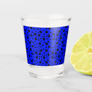 Modern Simple Black polka dot yellow pattern Shot Glass