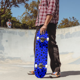 Modern Simple Black polka dot yellow pattern Skateboard