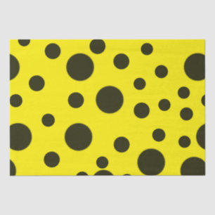 Modern Simple Black polka dot yellow pattern Tissue Paper