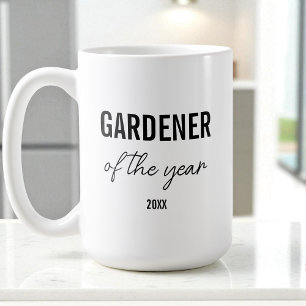 Modern Simple Black Typography Custom Gardener Coffee Mug