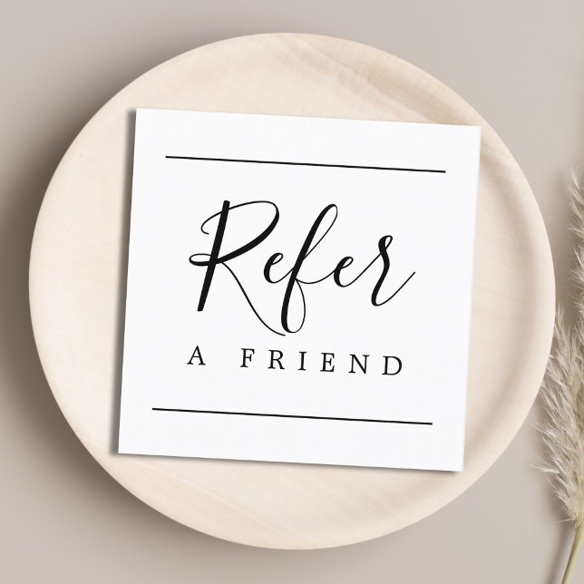 Modern Simple Black White Beauty  Referral Card (Creator Uploaded)