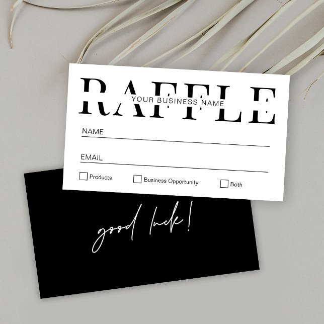 Modern Simple Black & White Business Raffle Ticket (Creator Uploaded)