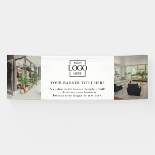 Modern Simple Black & White Custom Business Logo Banner