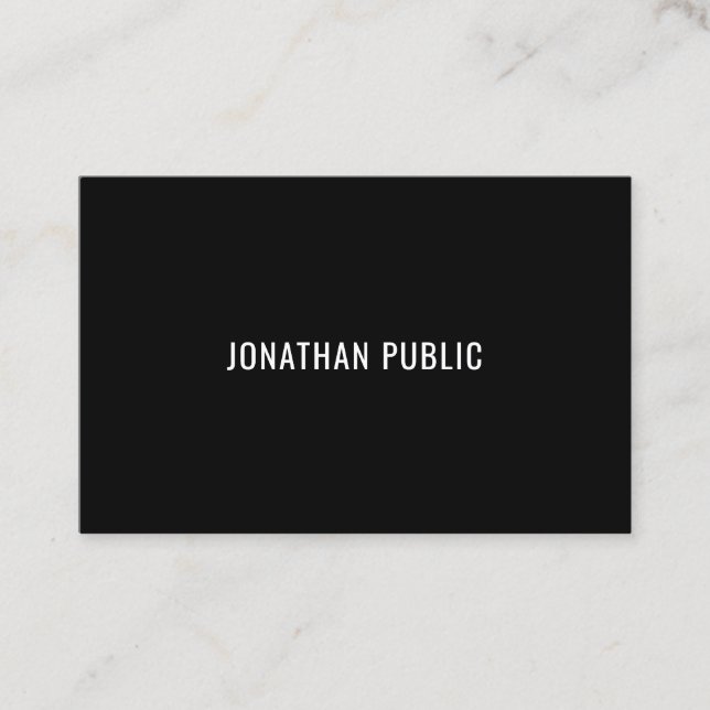 Modern Simple Black White Design Trendy Template Business Card (Front)
