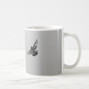 Modern simple black white flying bird pigeon photo coffee mug